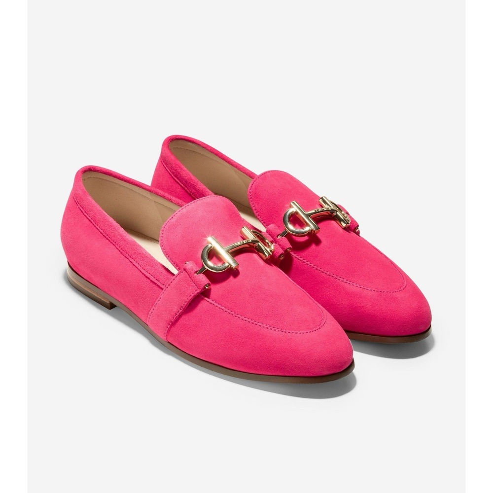 COLE HAAN Fuchsia Suede Horsebit Loafers Magenta Pink ICONIC SPRING MUST 7.5